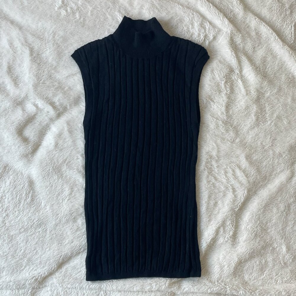 Black Sleeveless Turtleneck Sweater - Banana Republic